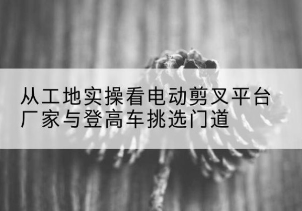 勉县电动剪叉升降平台厂家-从工地实操看电动剪叉平台厂家与登高车挑选门道
